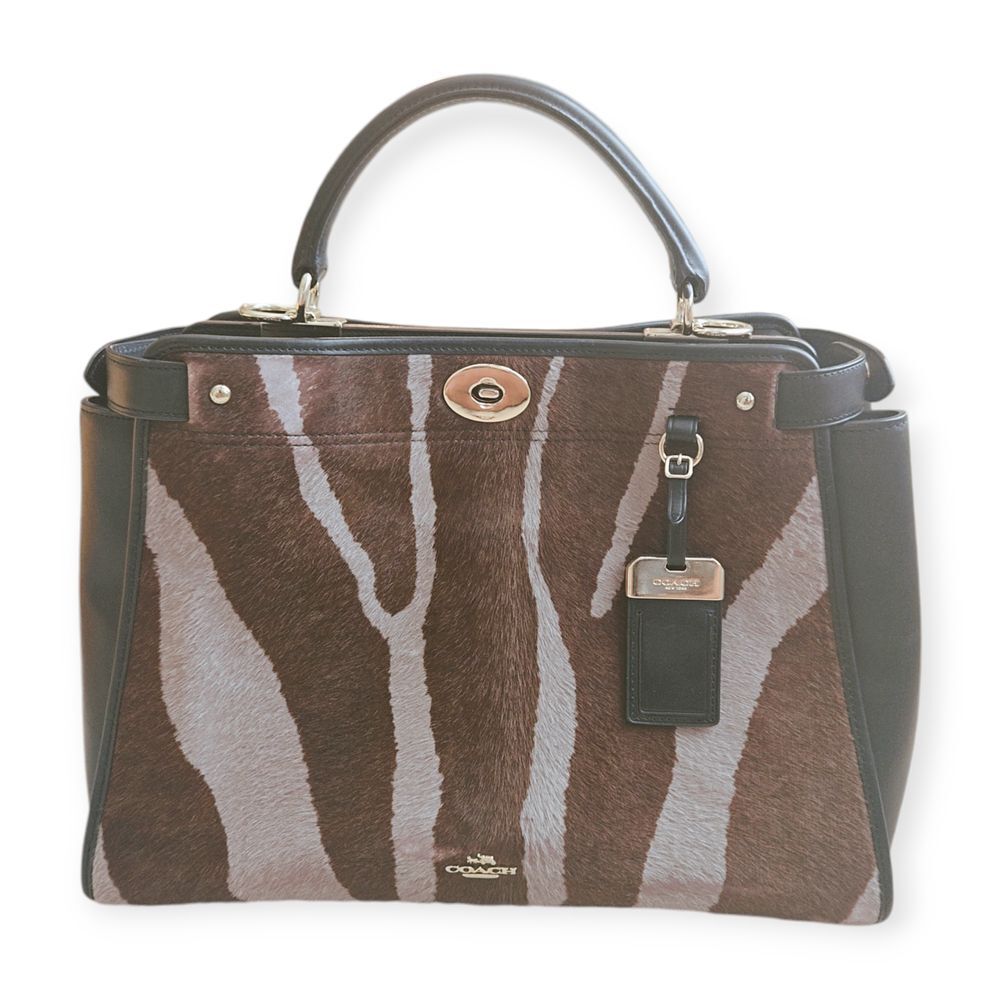 COACH Gramercy Zebra Pony Calf Hair Leather Hand Bag Satchel